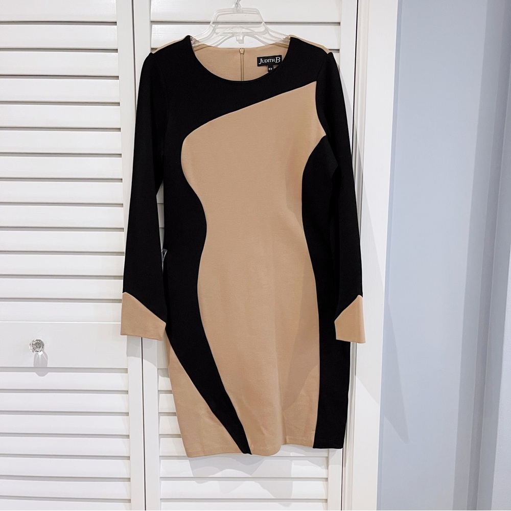 STRETCH Asymmetrical Black Silhouette Dress